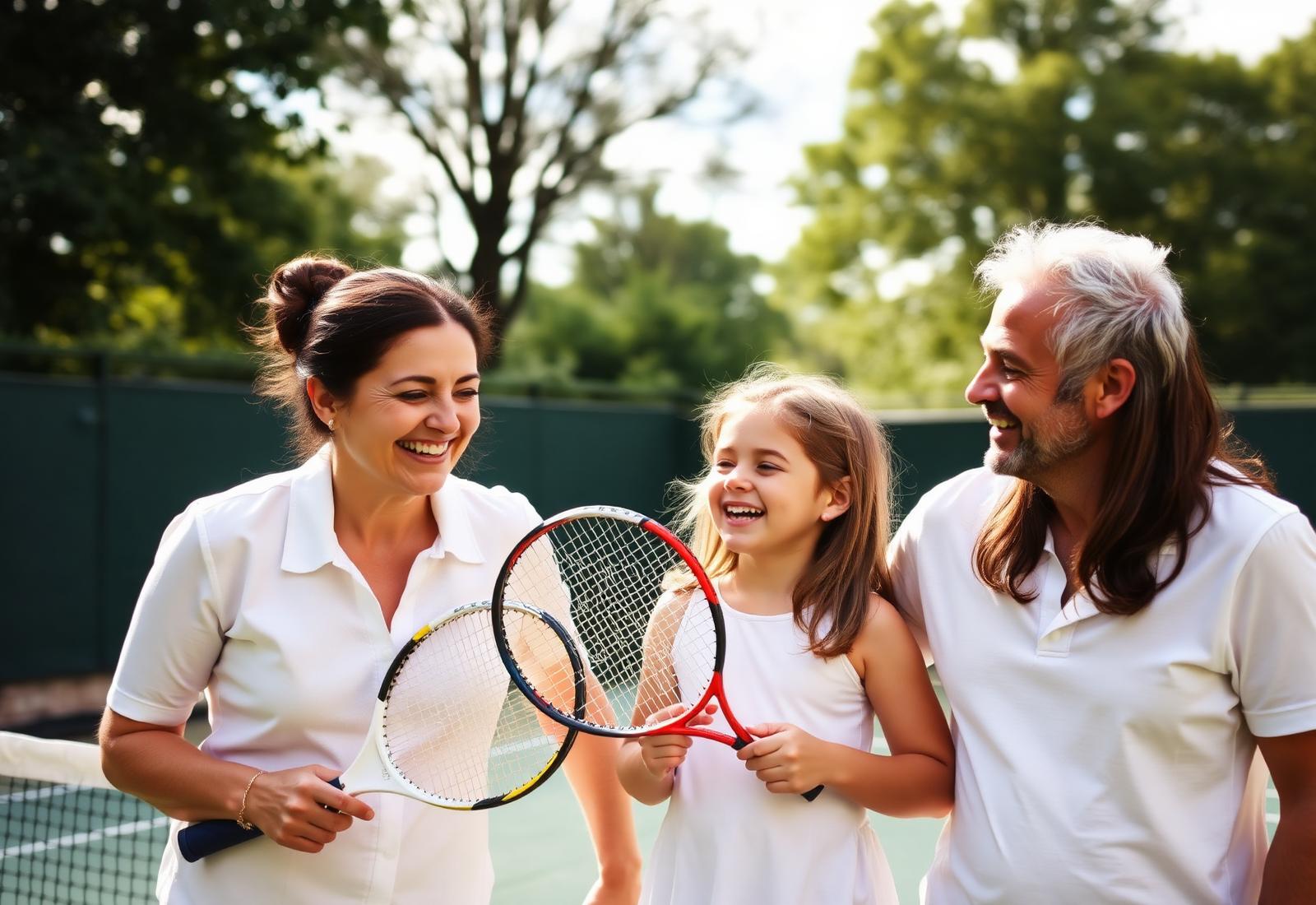 A family enjoying a session courtside